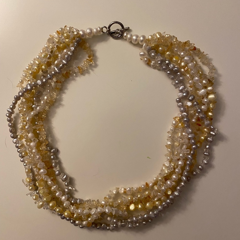 Gold layered choker necklace